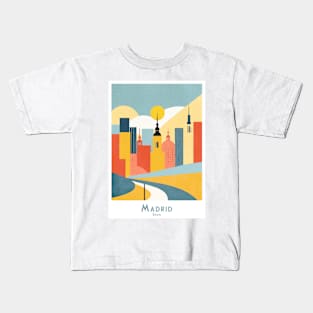 Spain Abstract Madrid Skyline Kids T-Shirt